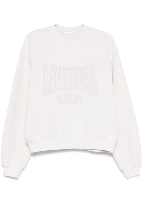 Felpa con logo frontale in bianco Alexander wang  - donna